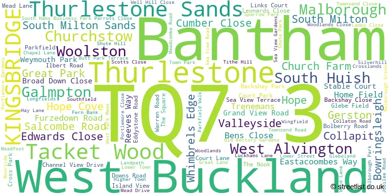 A word cloud for the TQ7 3 postcode